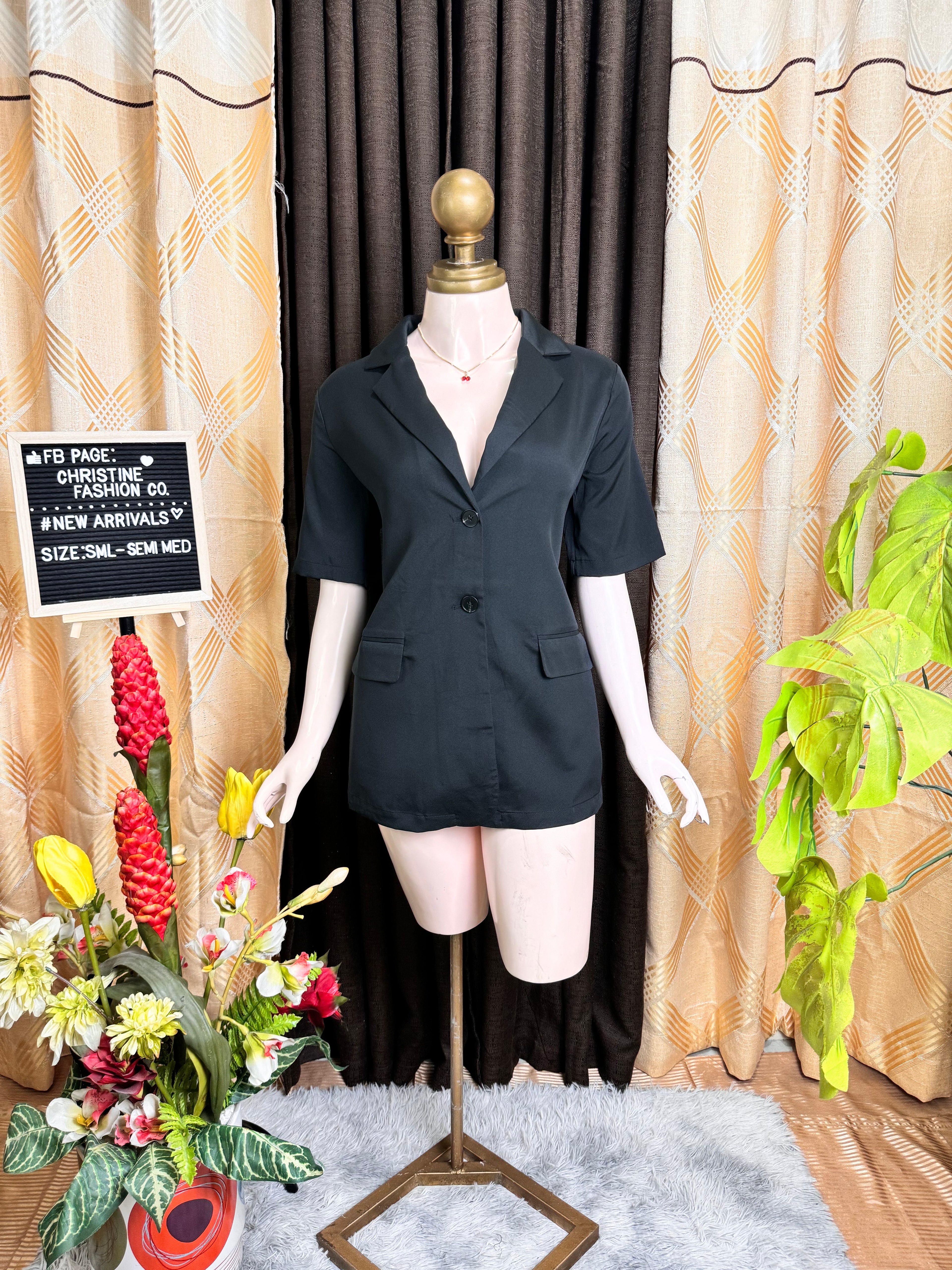 Black Coat Top Outfit