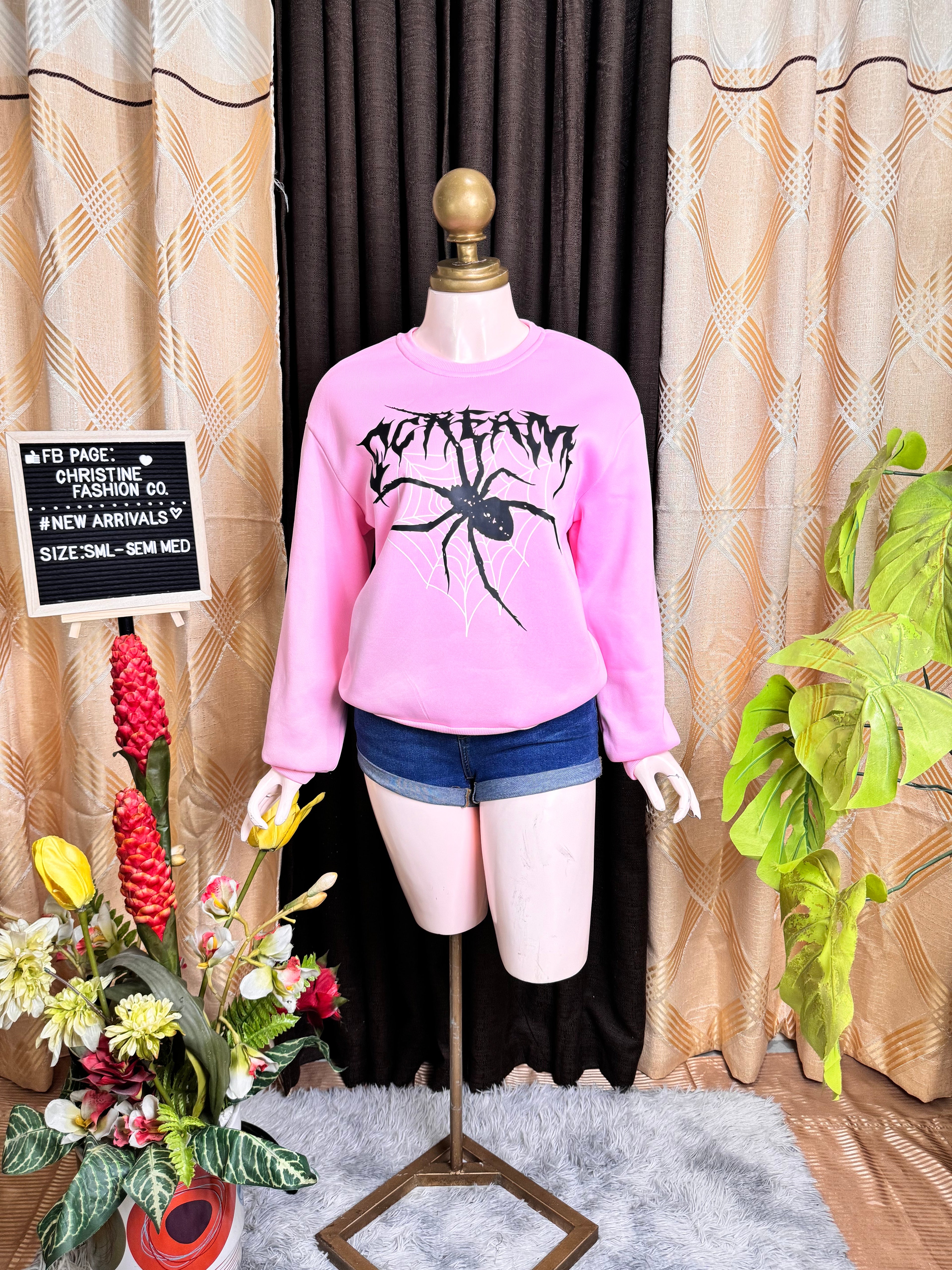 Trendy Printed Pink Pull Over