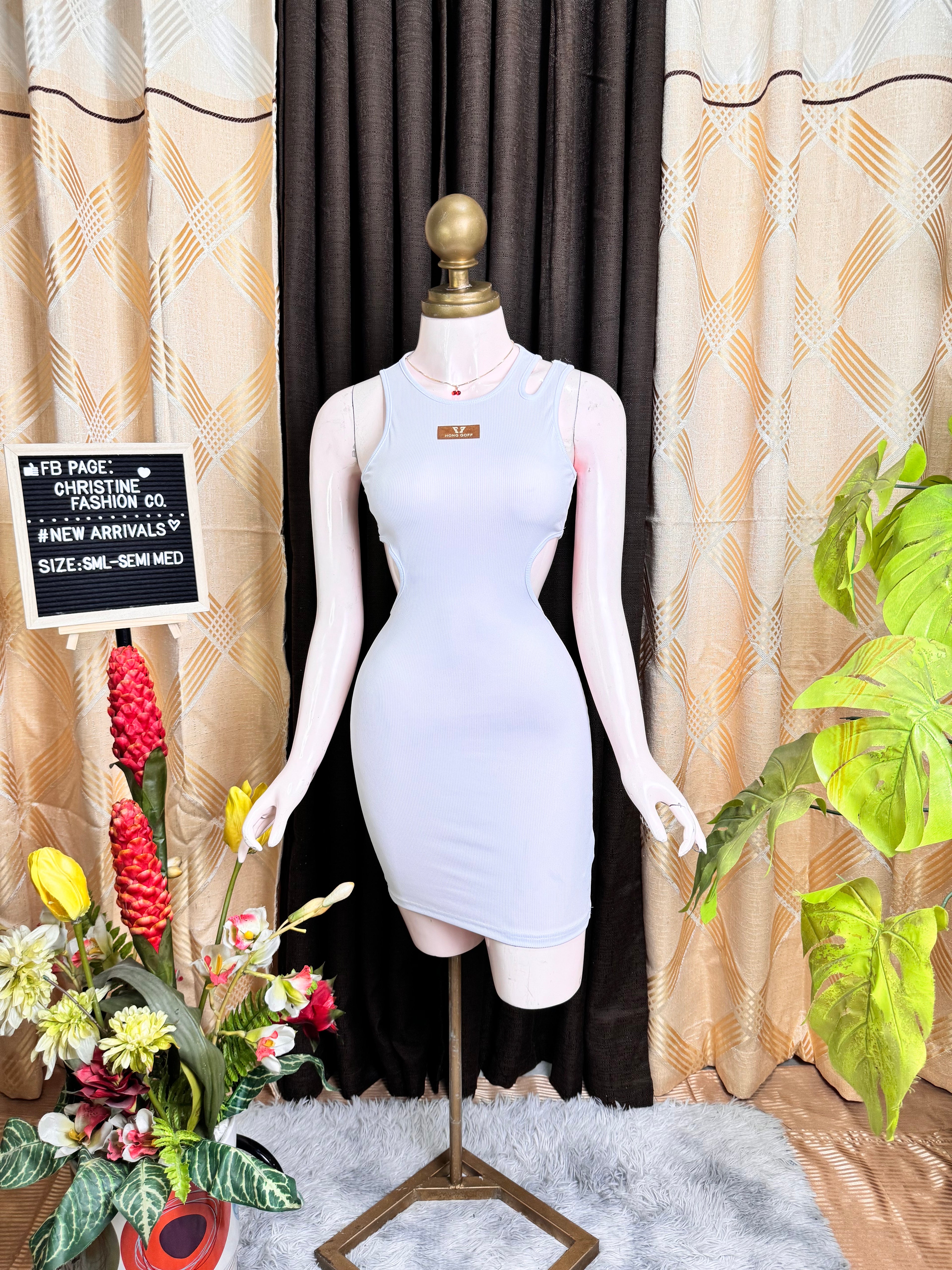 White Fancy Bodycon Dress