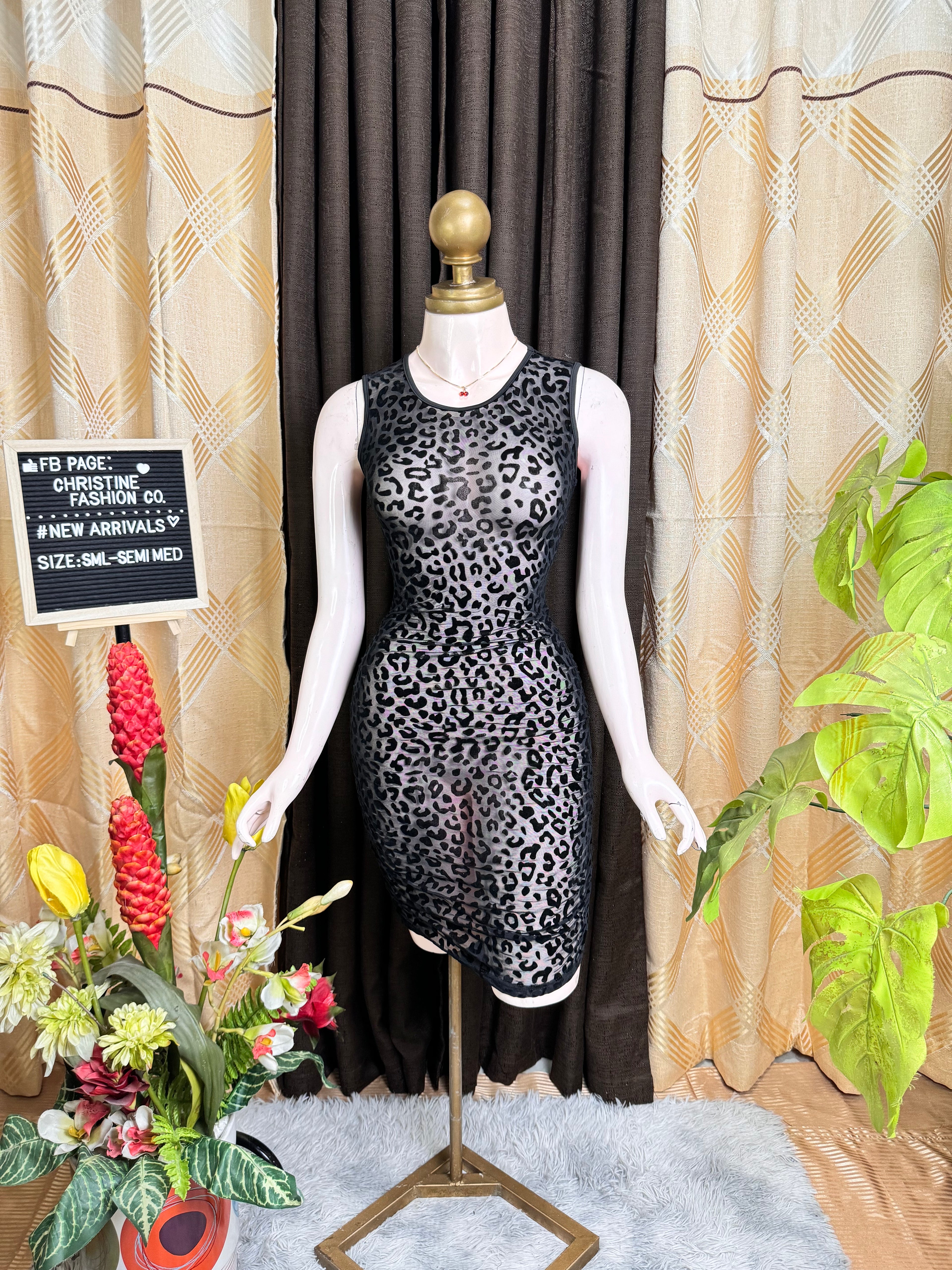 Black Mesh Bodycon Dress