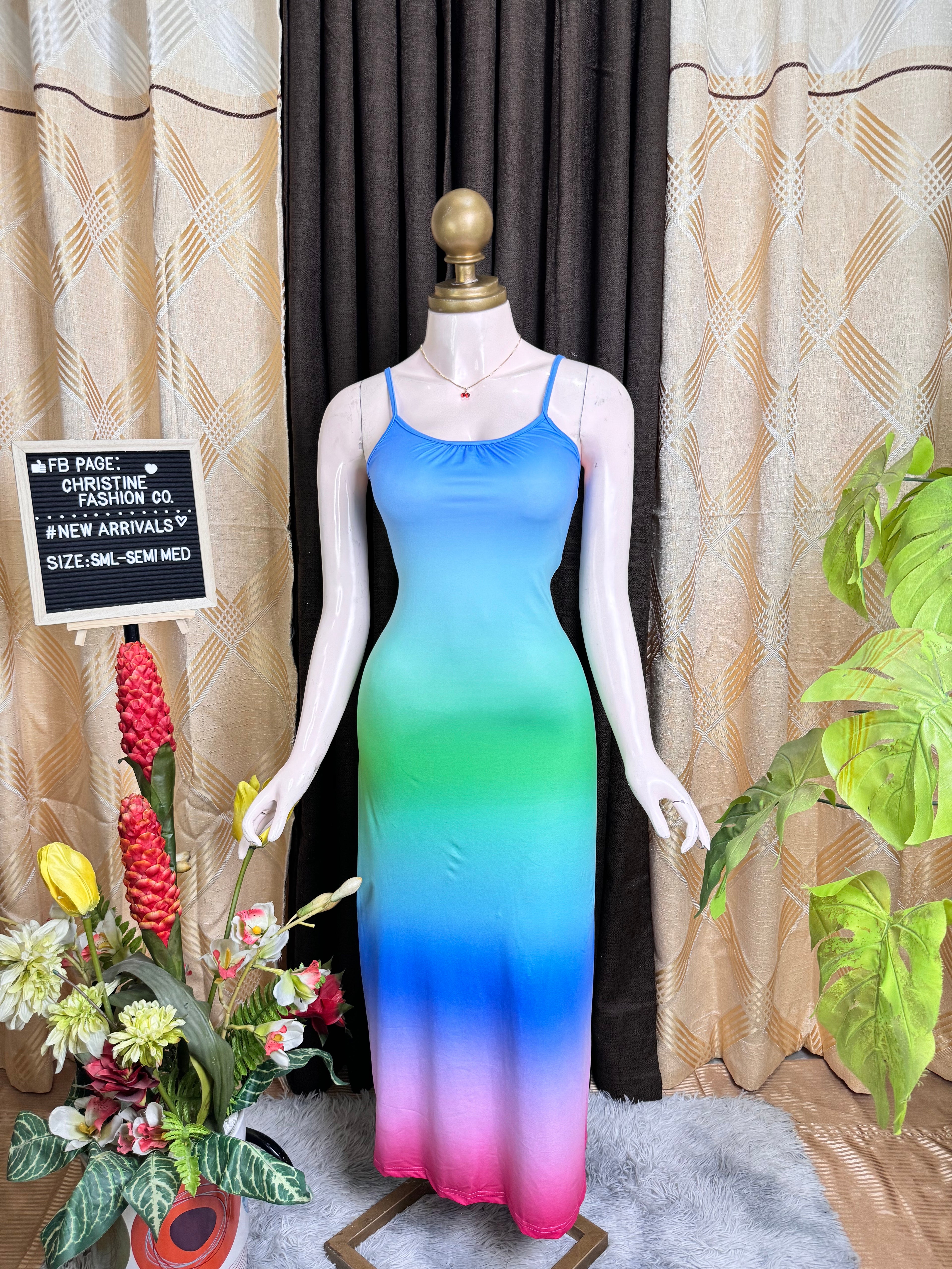 Tie-Die Bodycon Long Dress