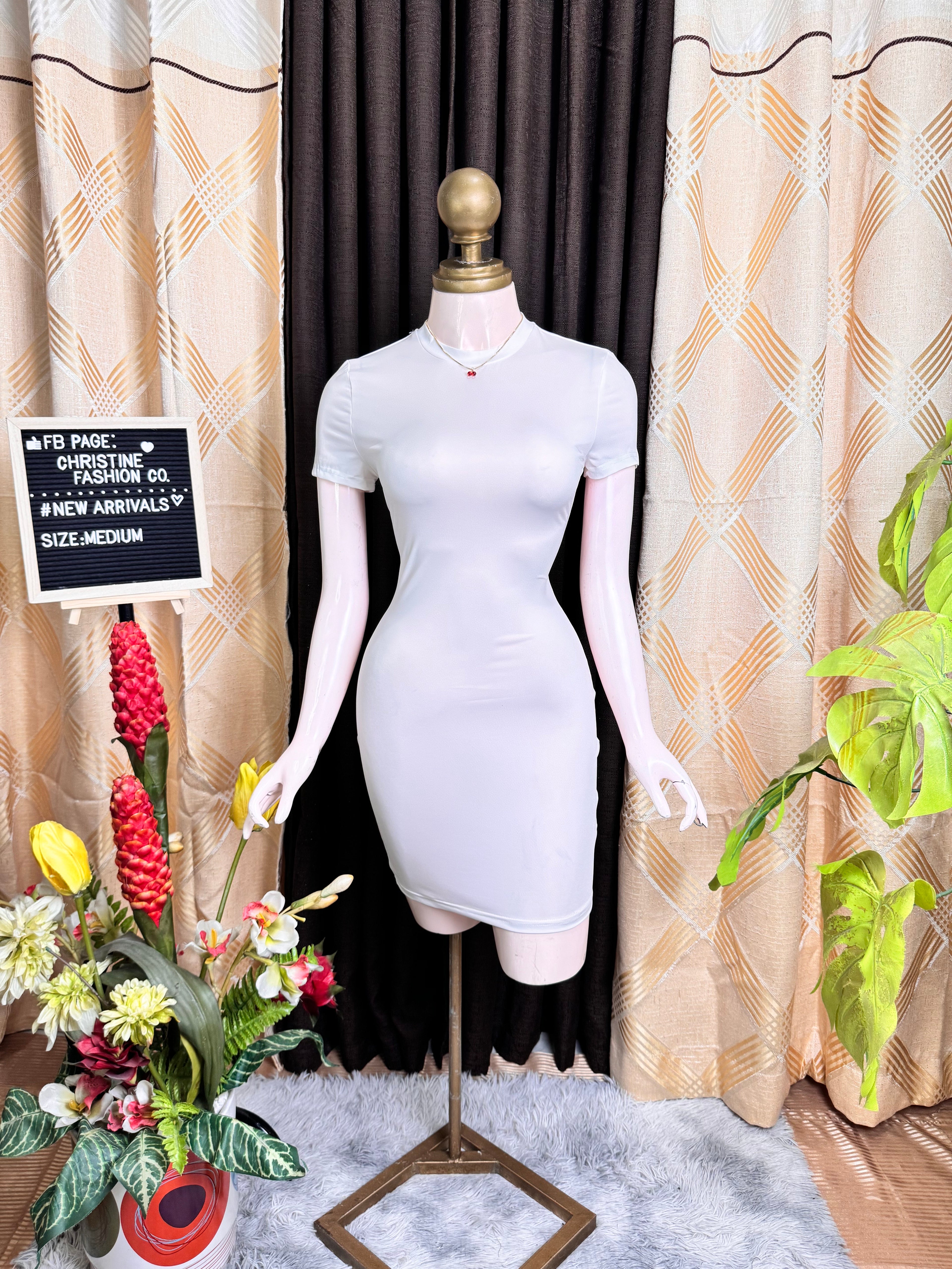 Fancy White Bodycon Dress