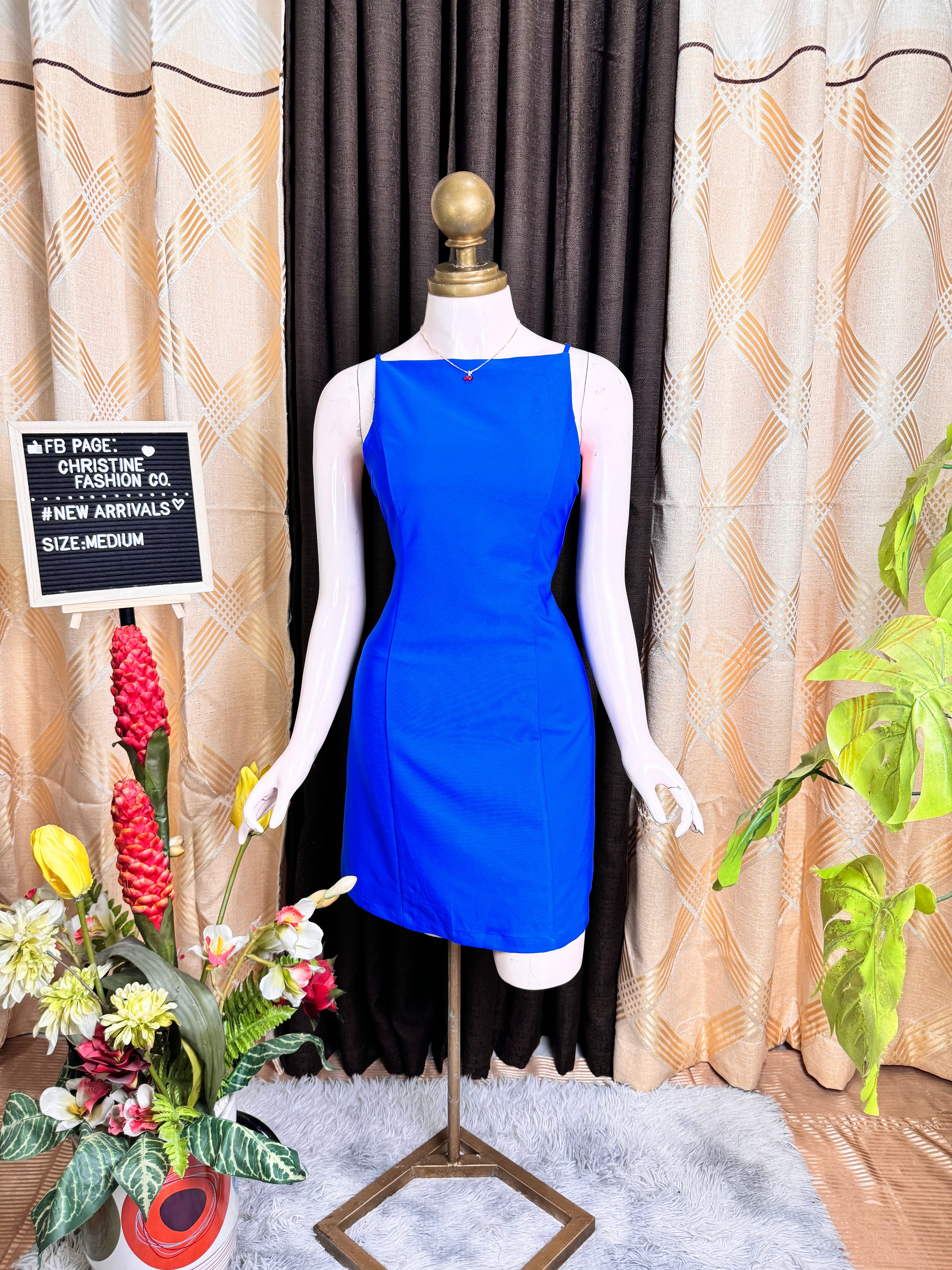 Fashionable Blue Slim Fit Mini Dress