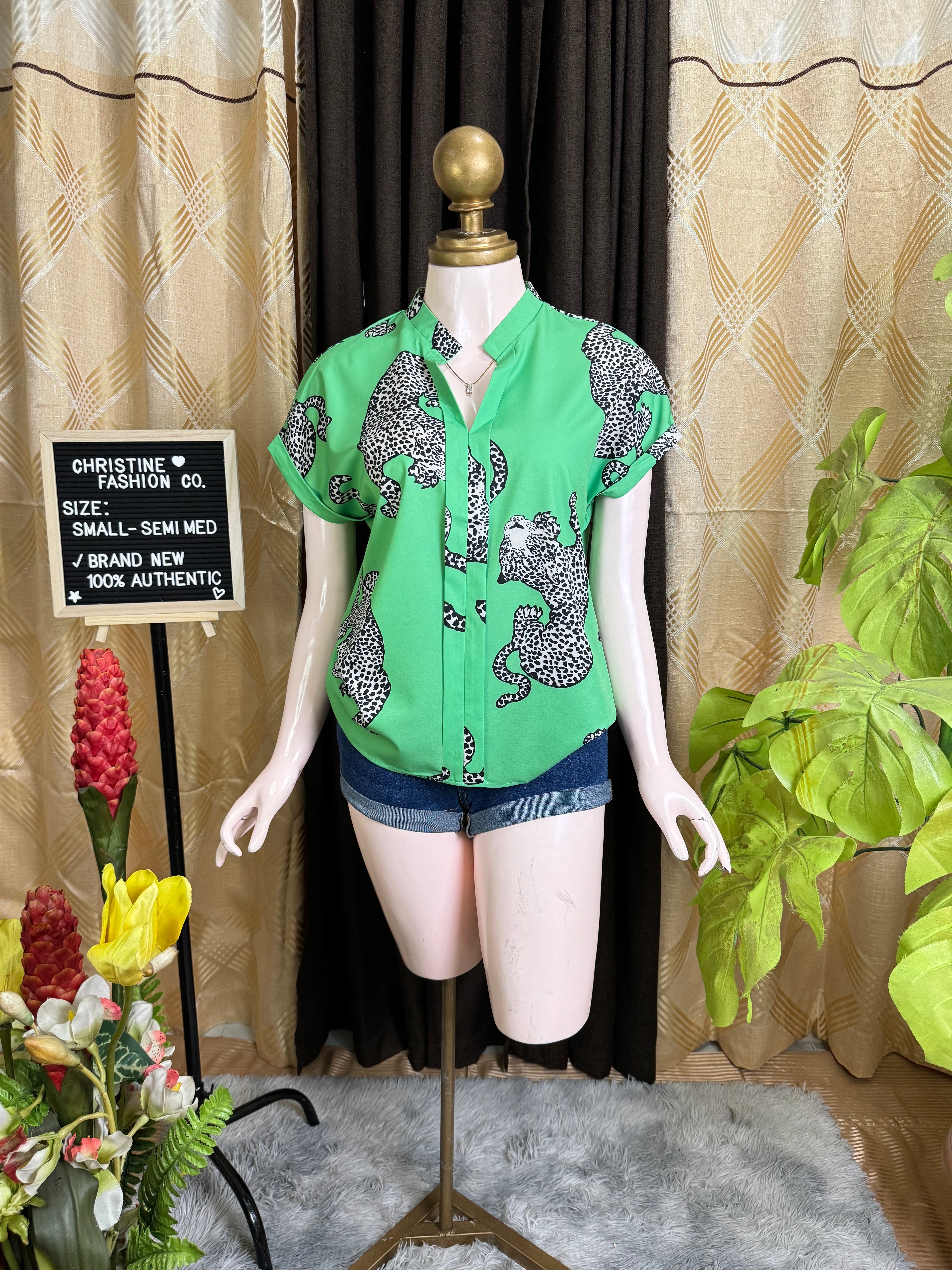 Green Animalistic Polo Outfit