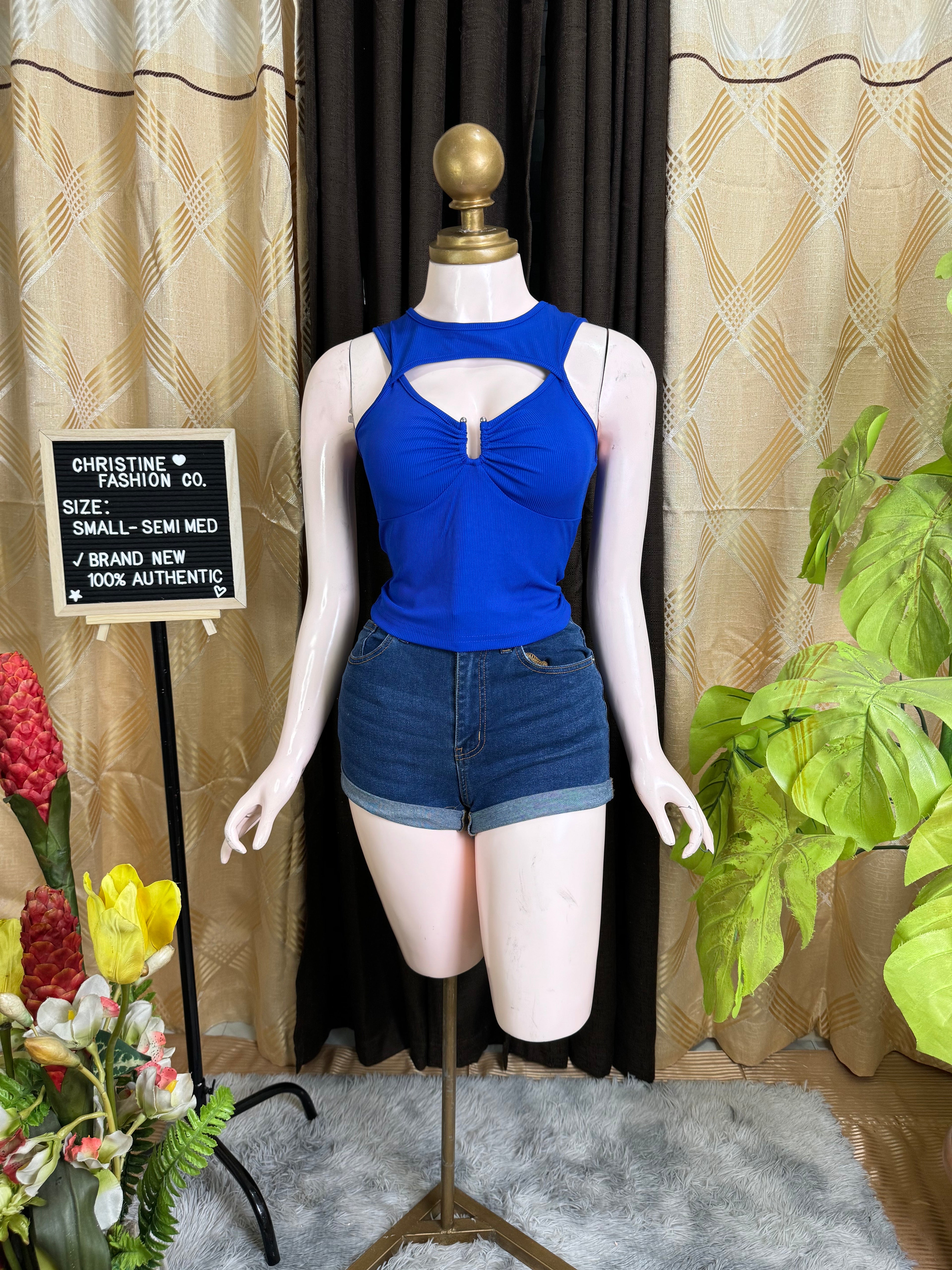 Fancy Royal Blue Top Outfit