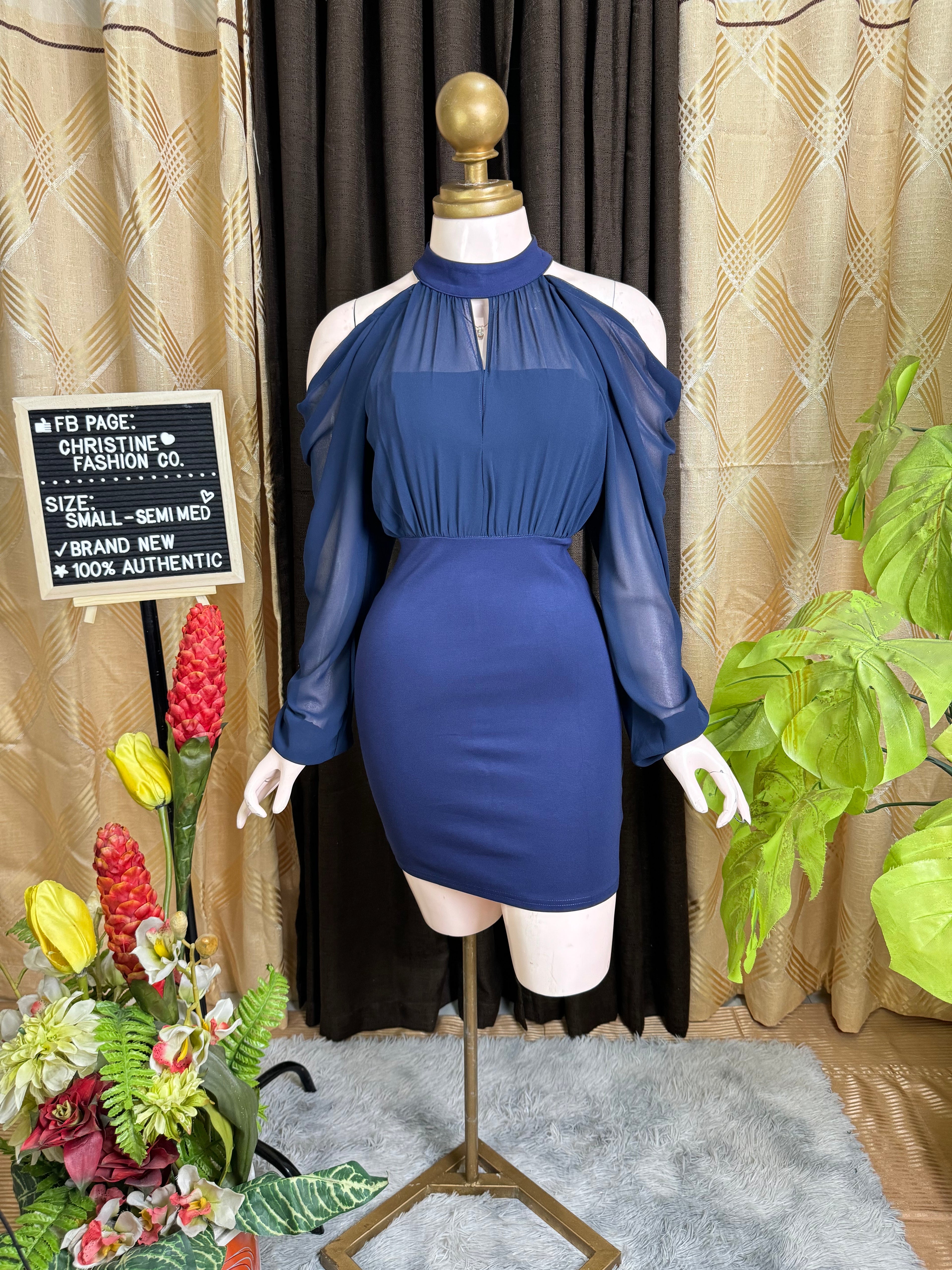 Navy Blue Mini Dress