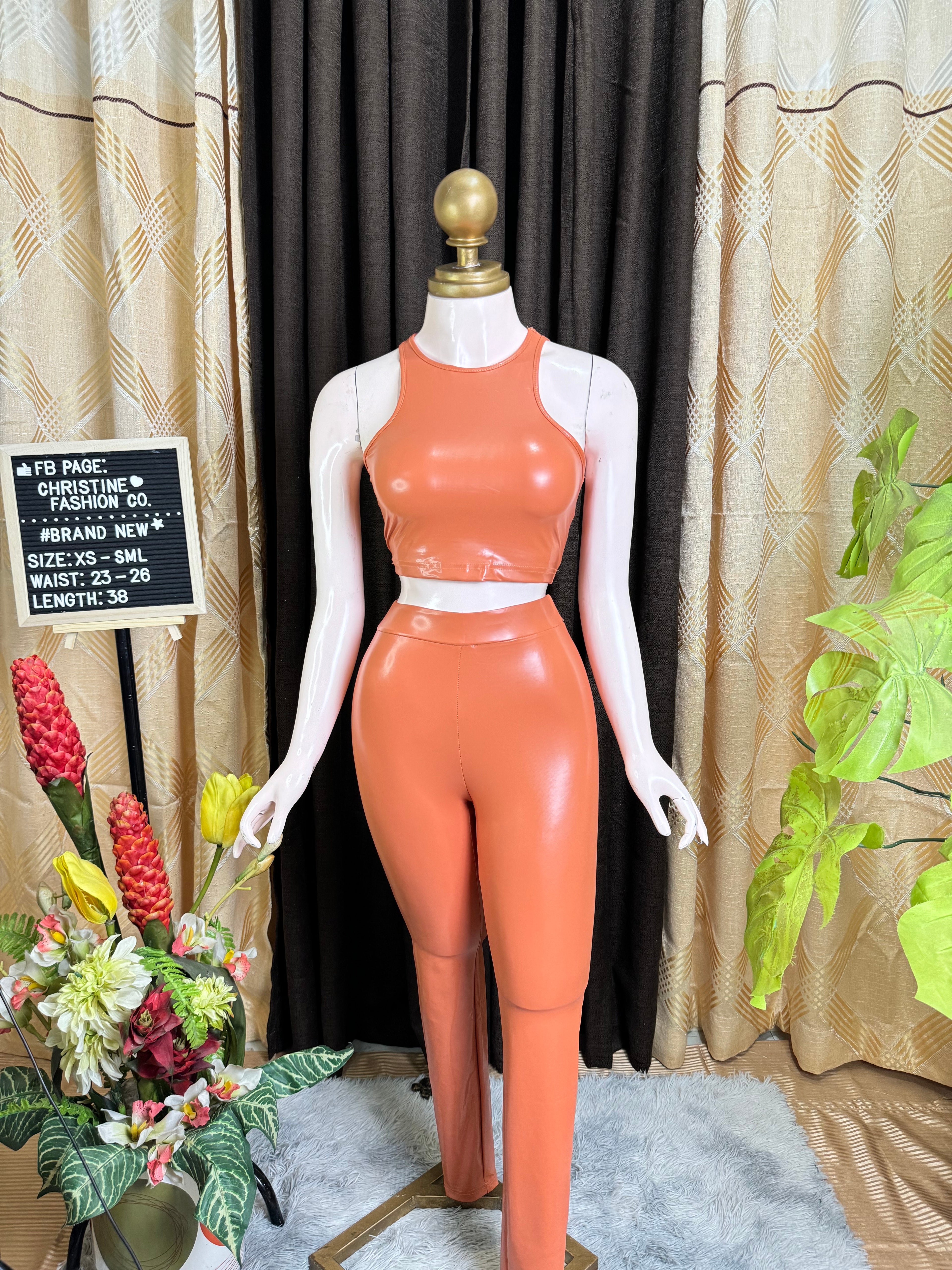 Fancy Orange Leather Outfit