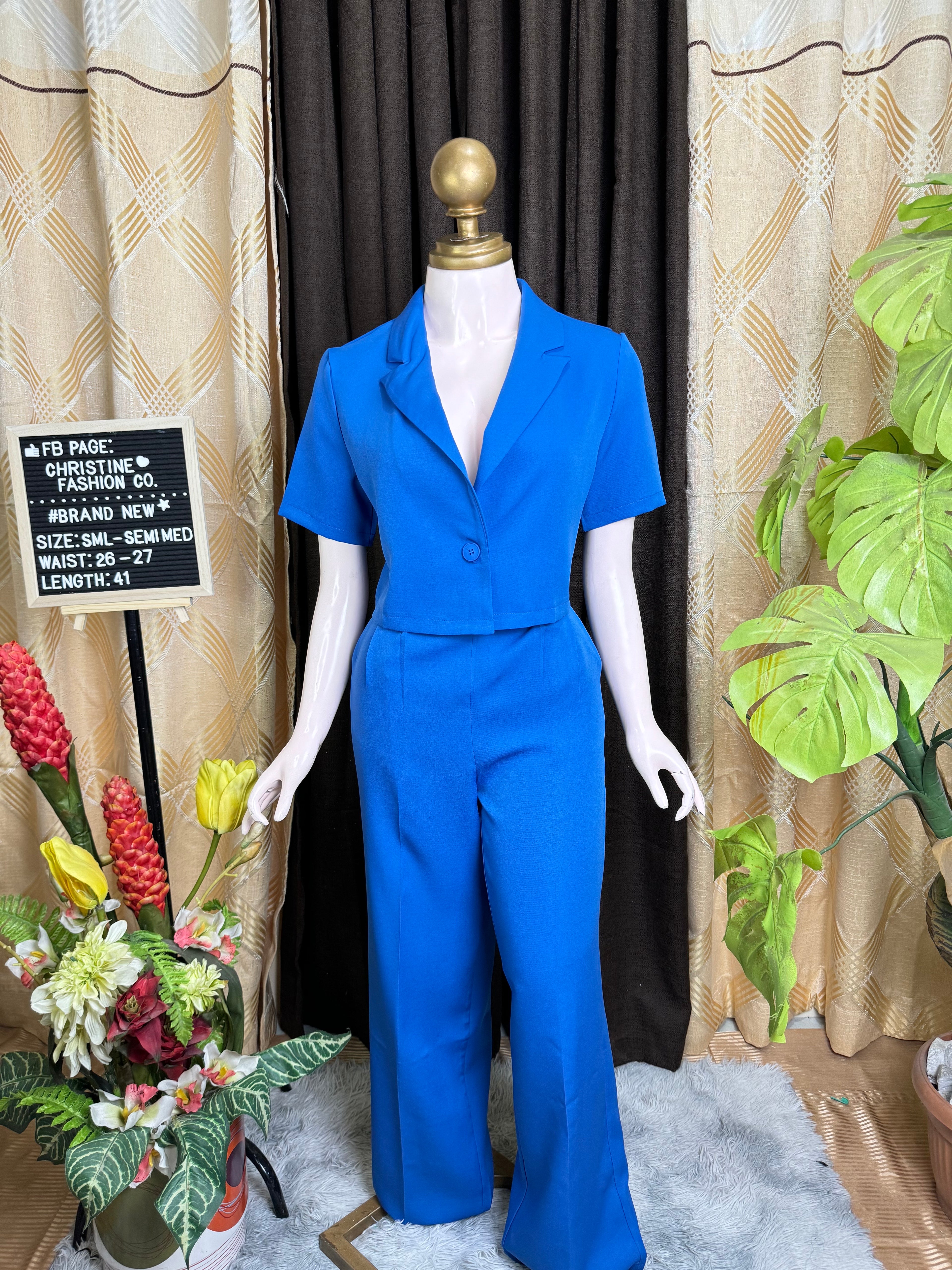 Formal Blue Vest and Pants Coords Oufit