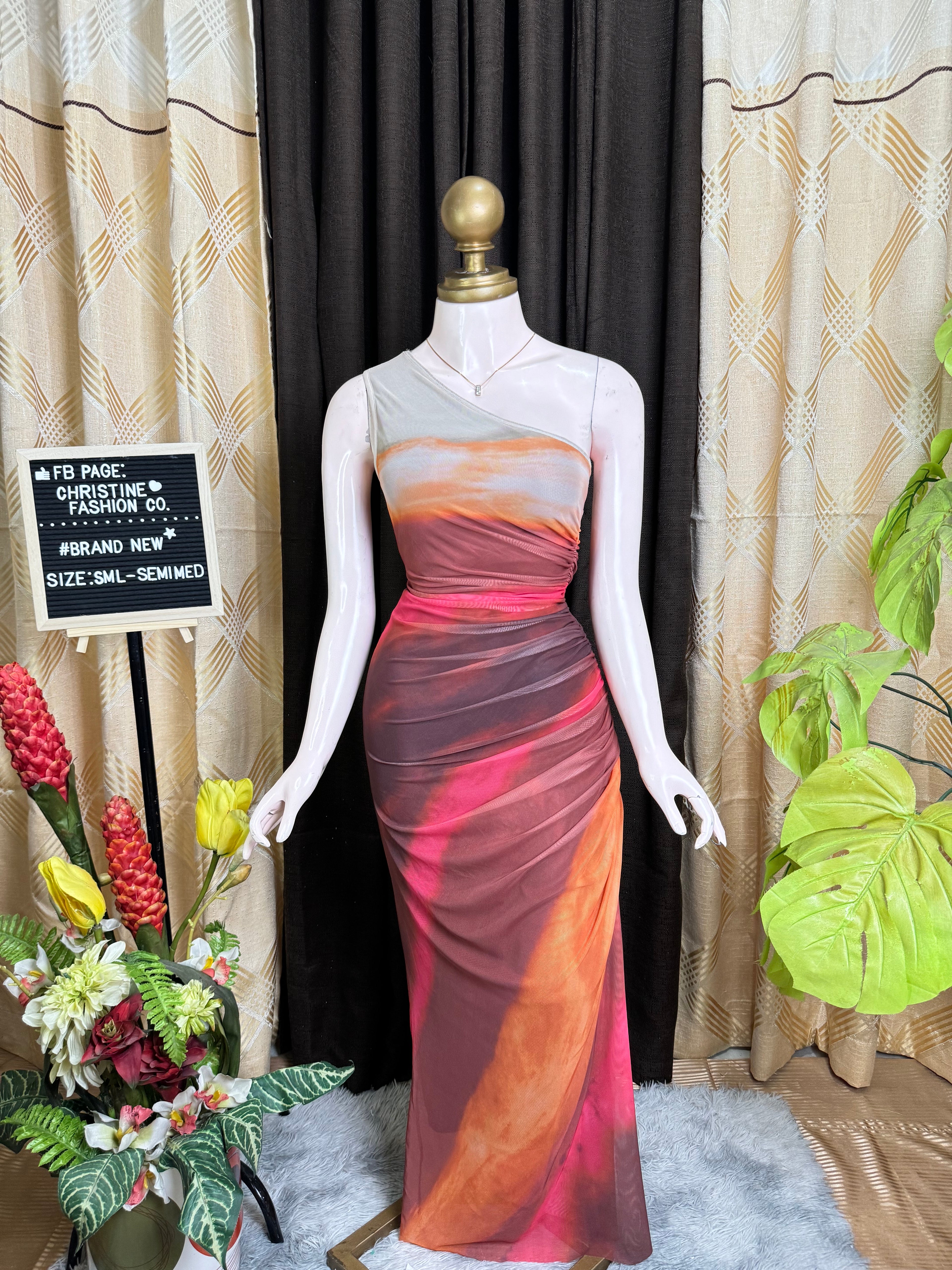 Tie-Die Wrap Long Dress