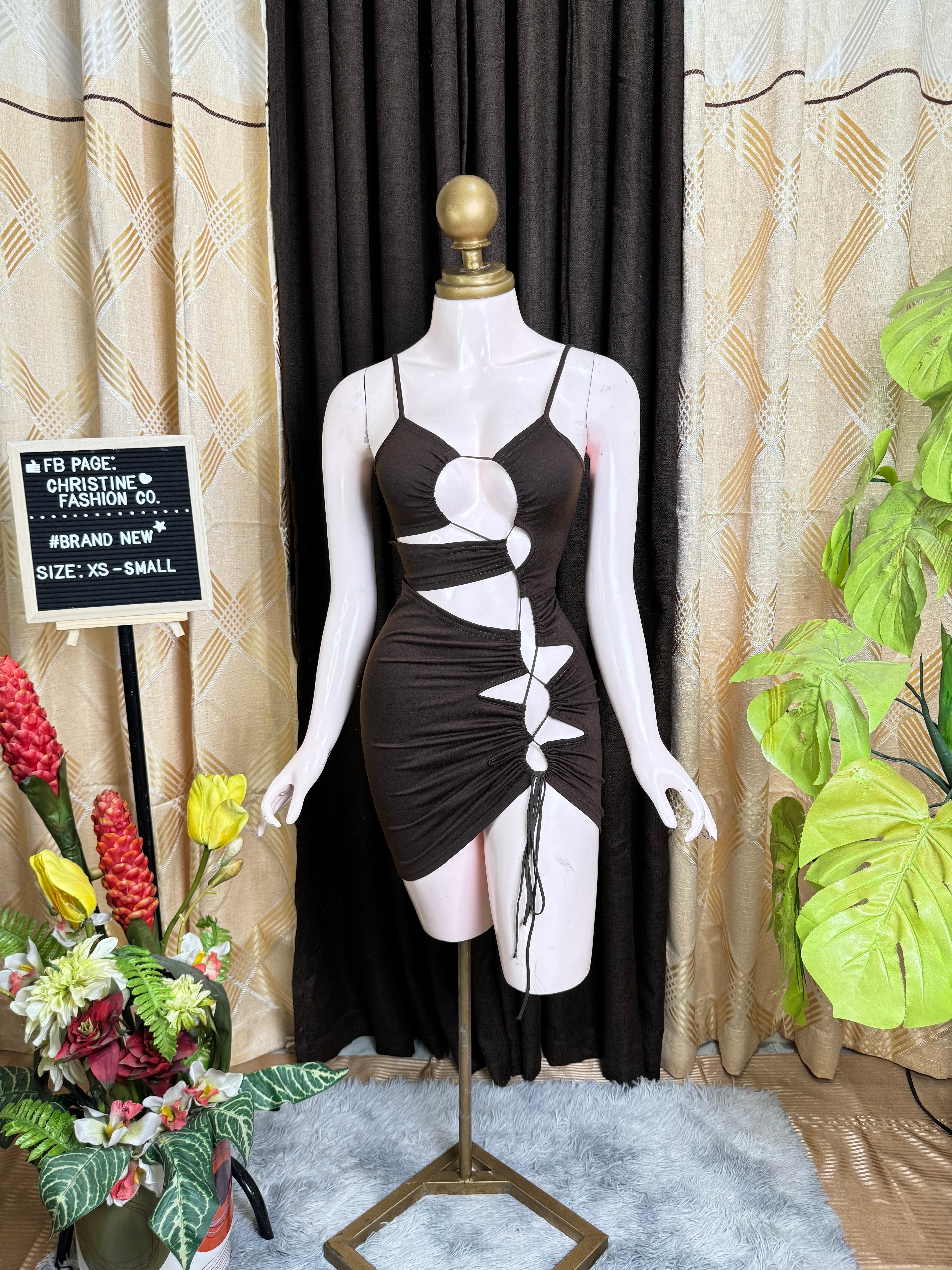 Fancy Choco Brown Bodycon Dress