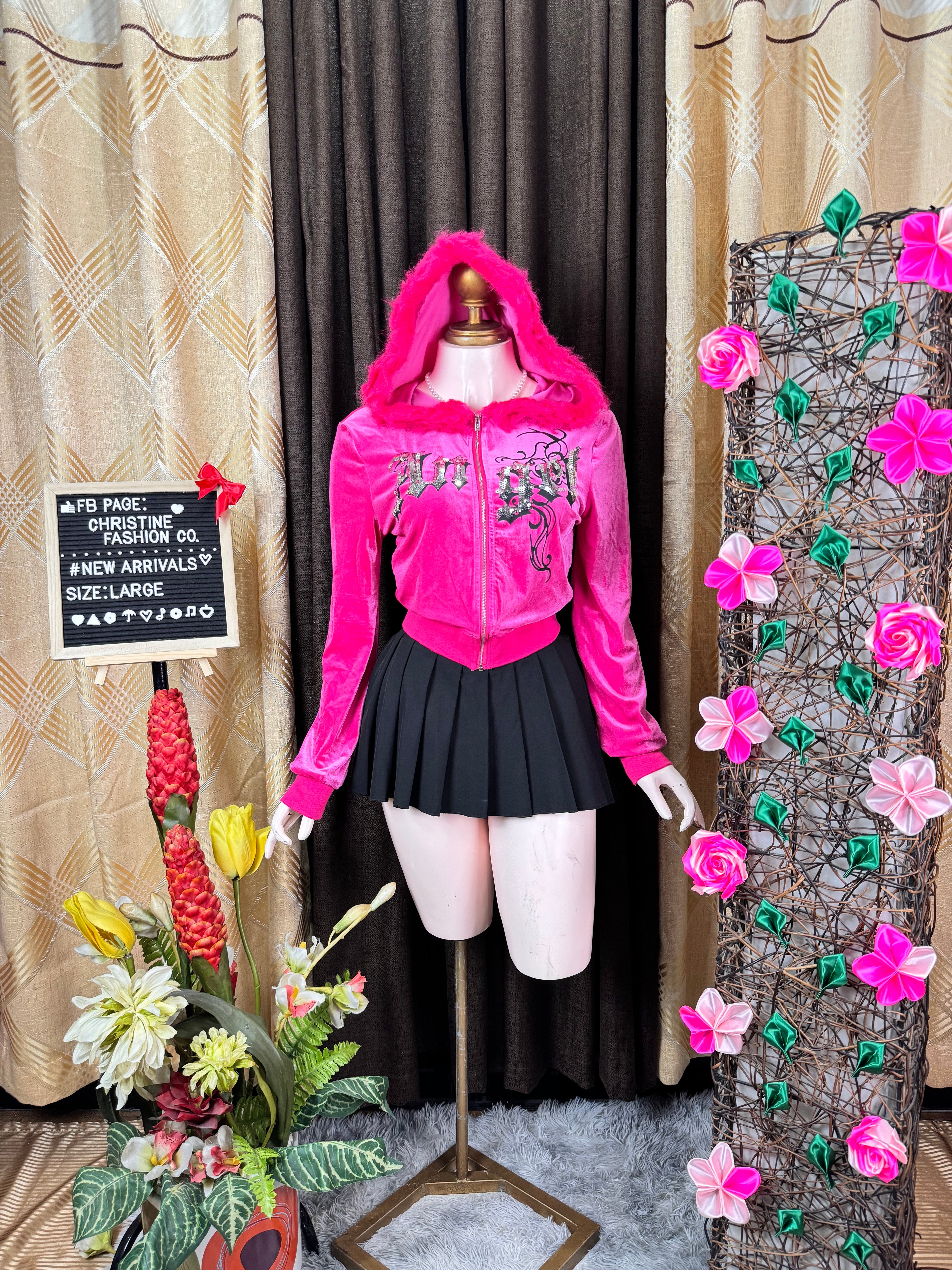 Trendy Pink Hoodie Jacket