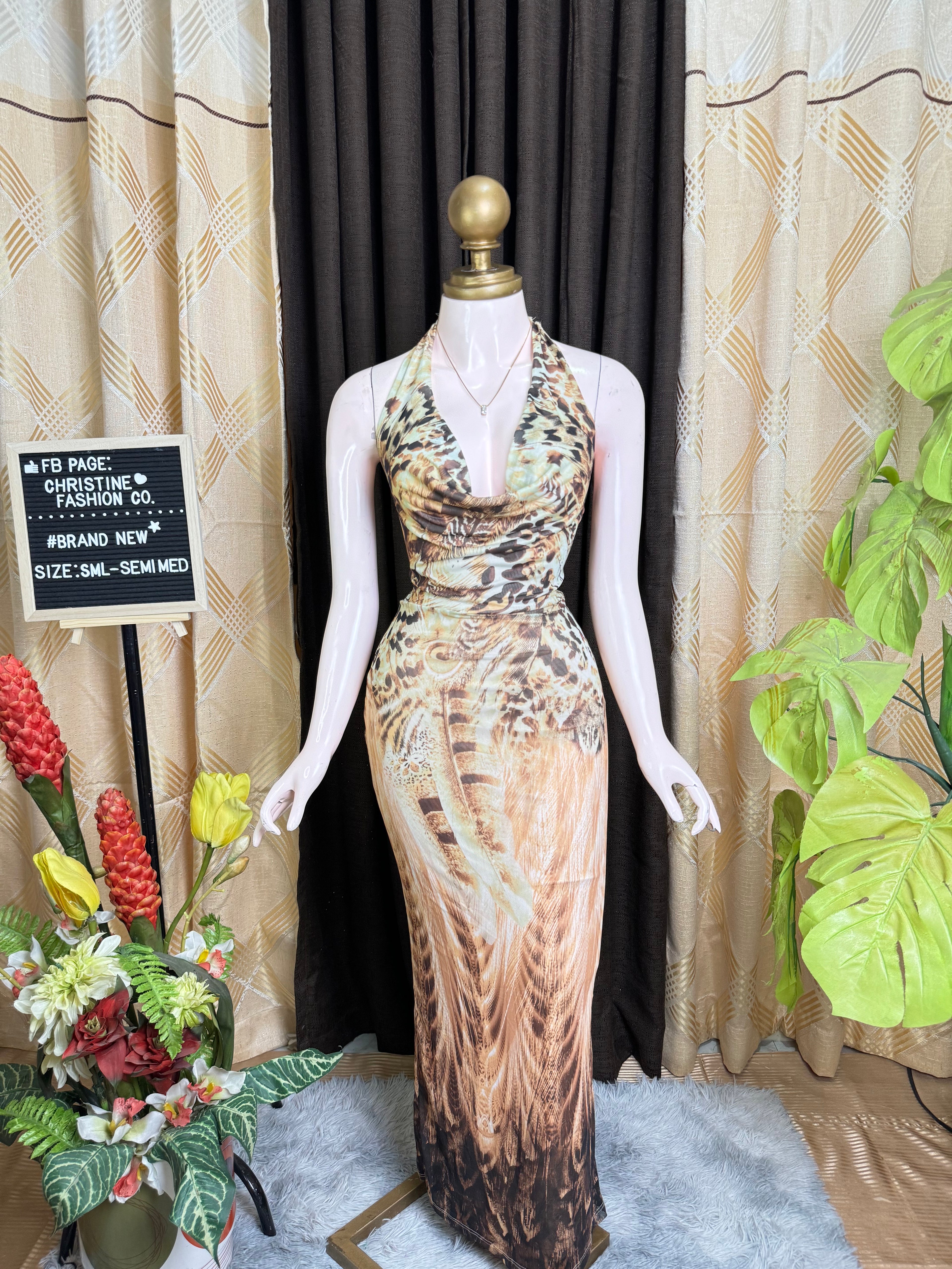 Animalistic Design Event Dress