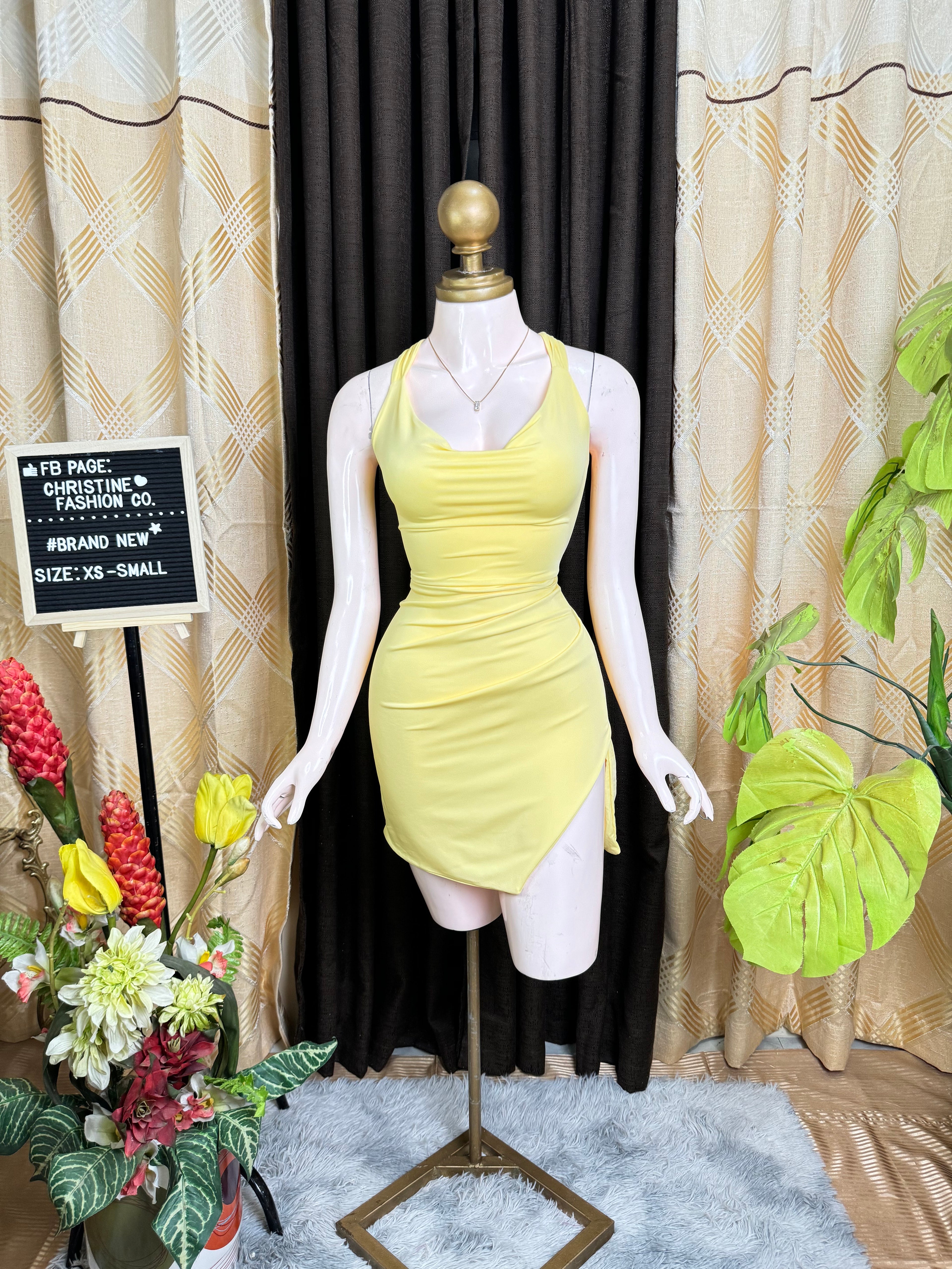 Classy Yellow Bodycon Dress