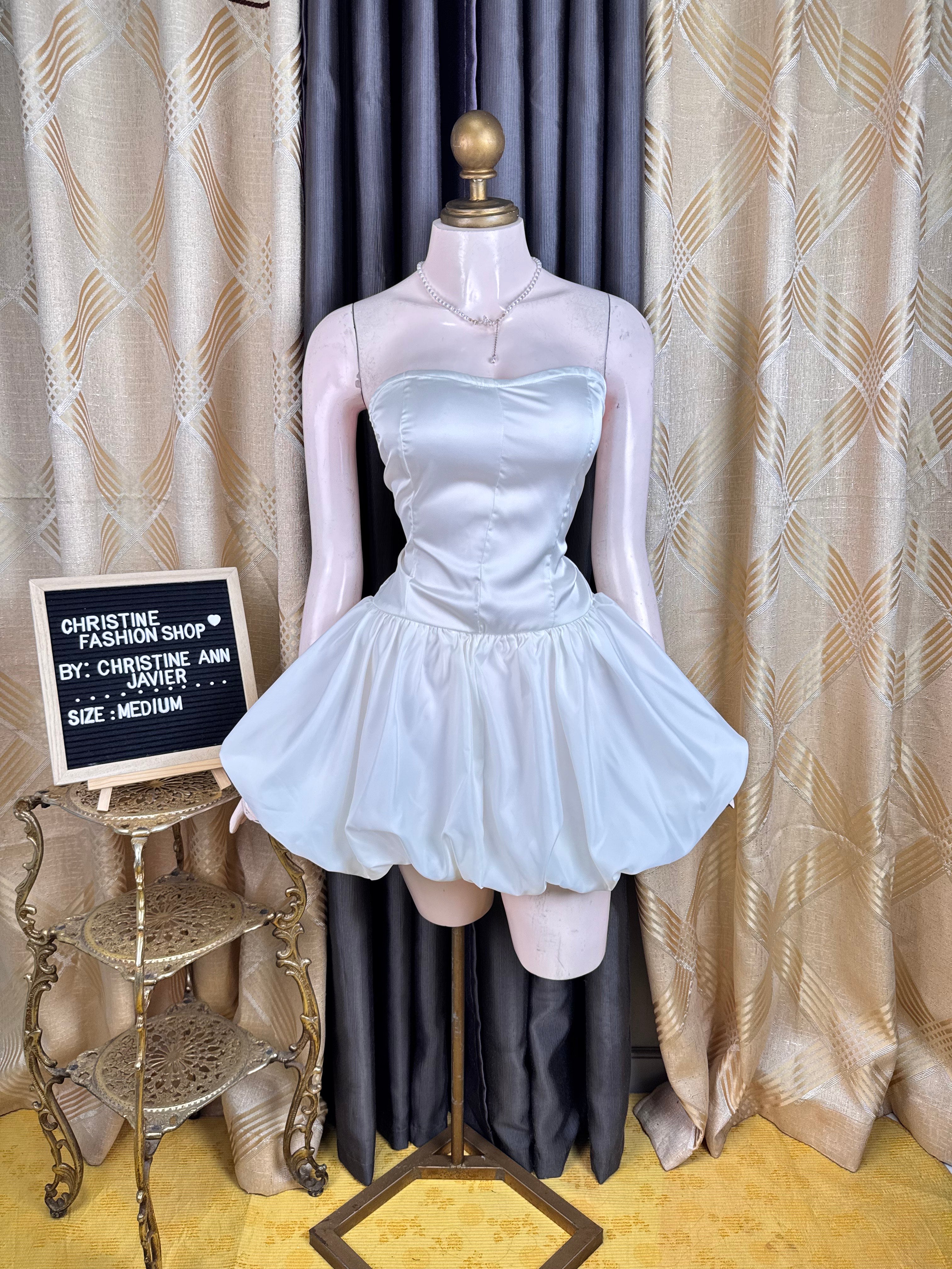 Pretty White Balloon Dress