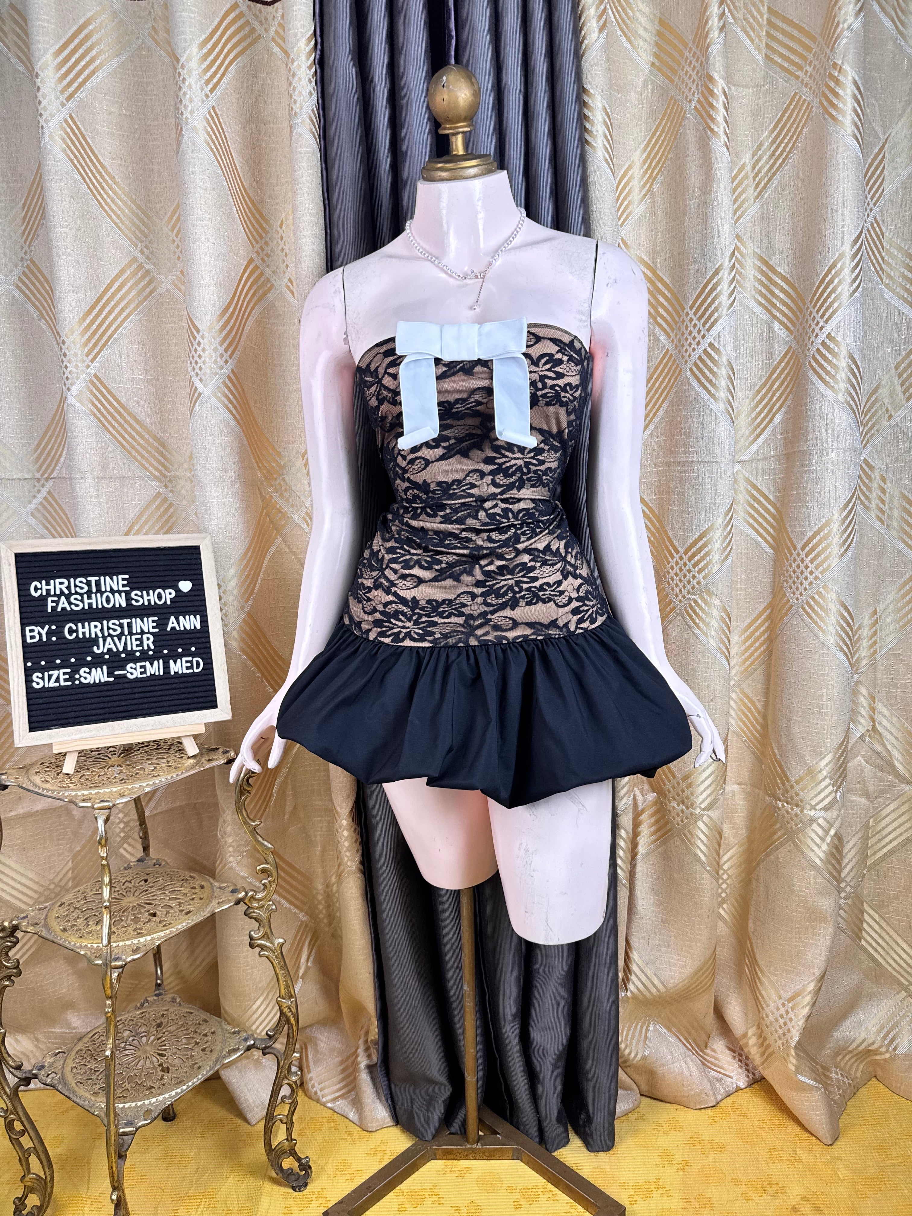 Fancy Black and Brown Floral Mini Dress