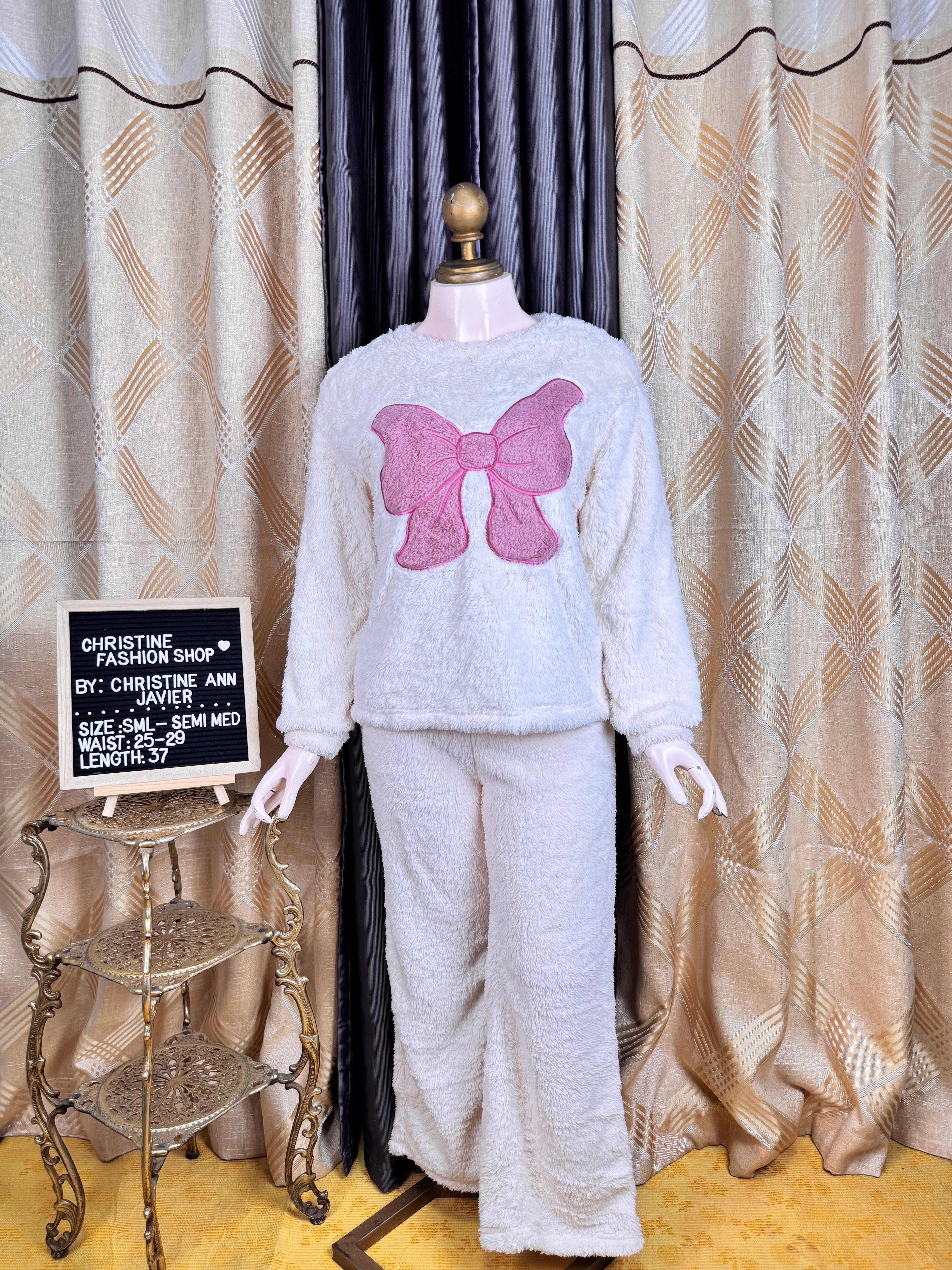 White Fur with Embroidered Coquette Coord-set