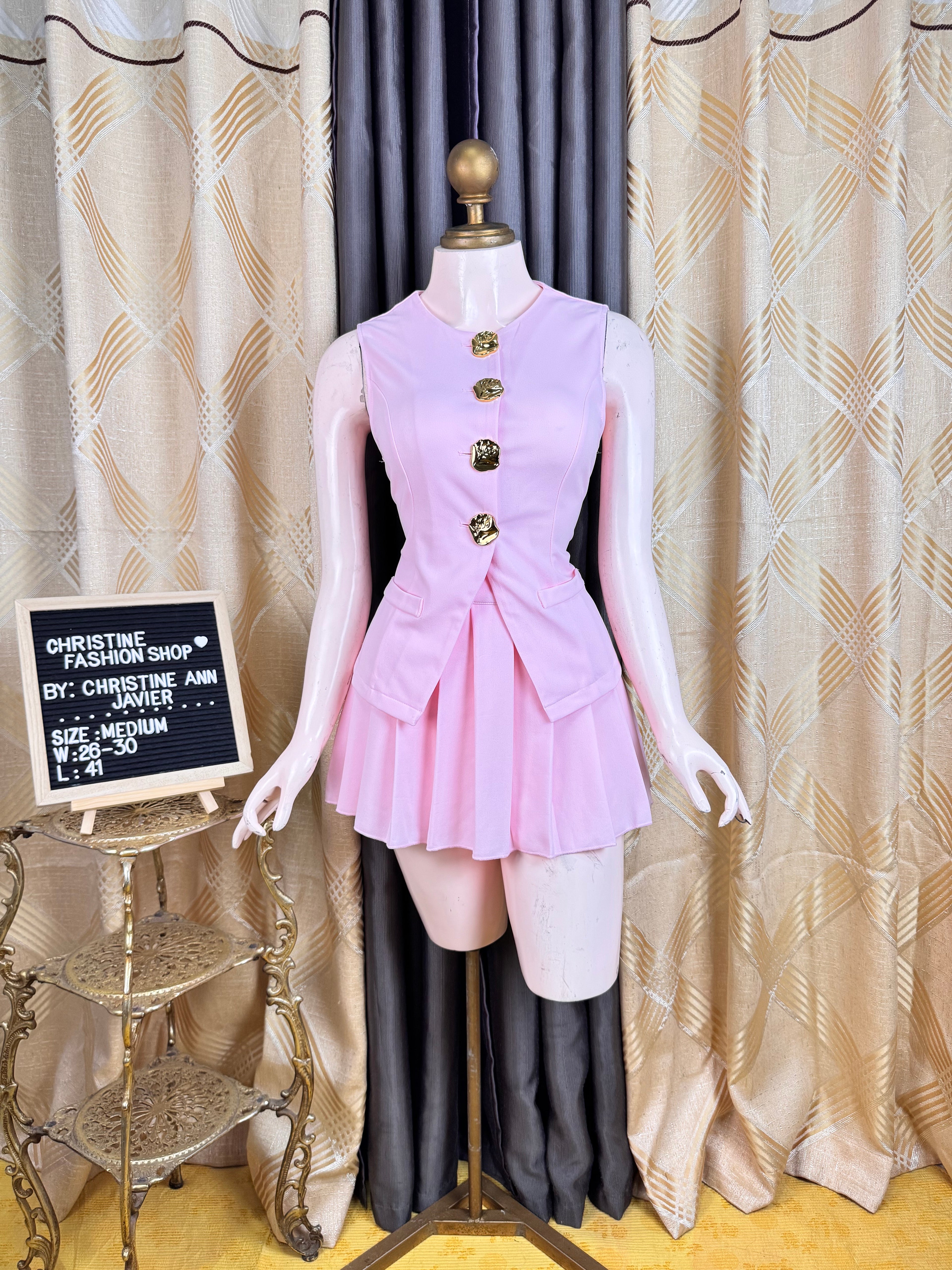 Fancy Barbie Pink Vest and Mini skirt