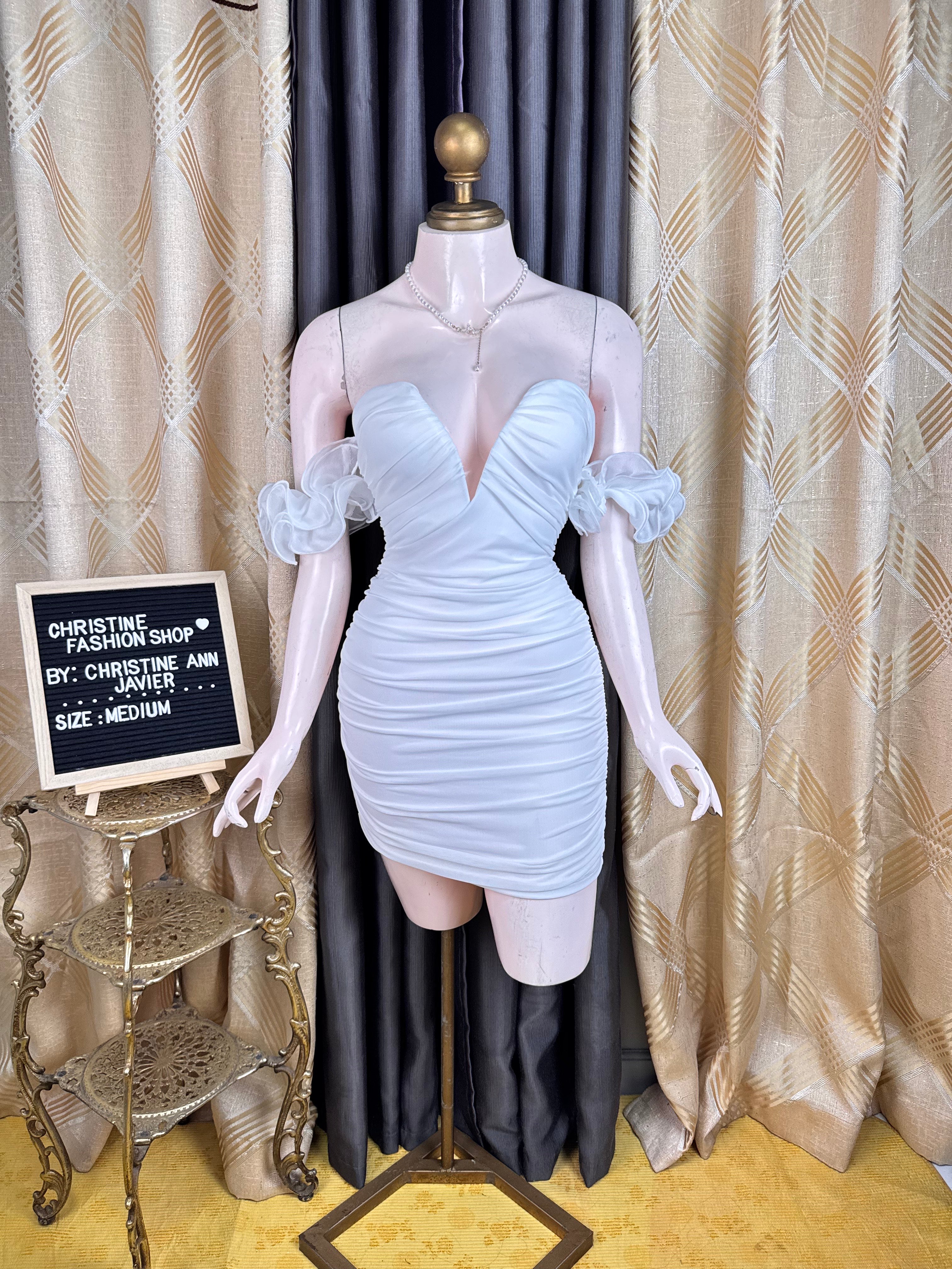 Fancy White Trendy Bodycon Dress