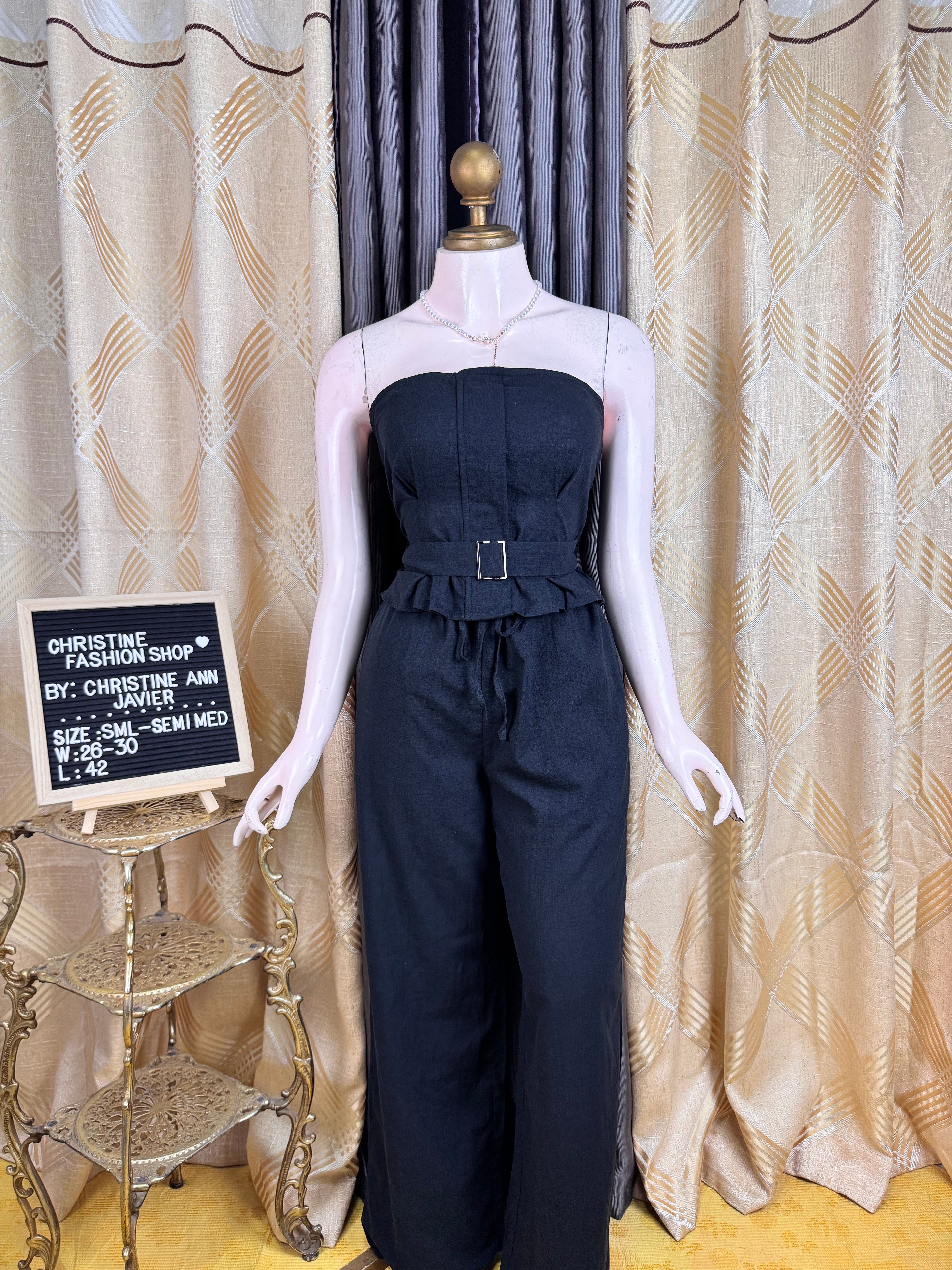 Black Tube with Belt and Pants Coord-Set
