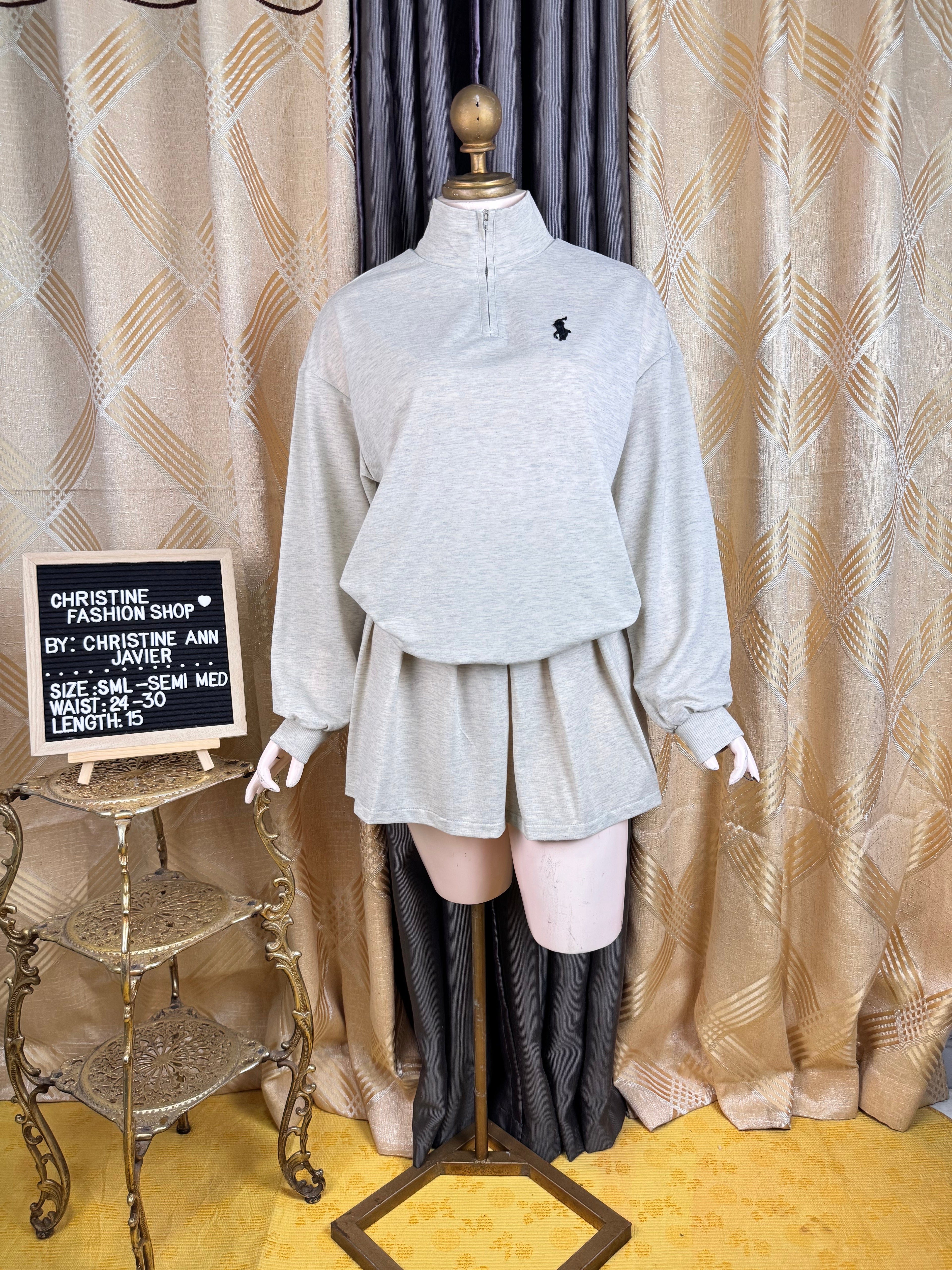 Minimalist Long sleeve Turtleneck & Short Coord-Set