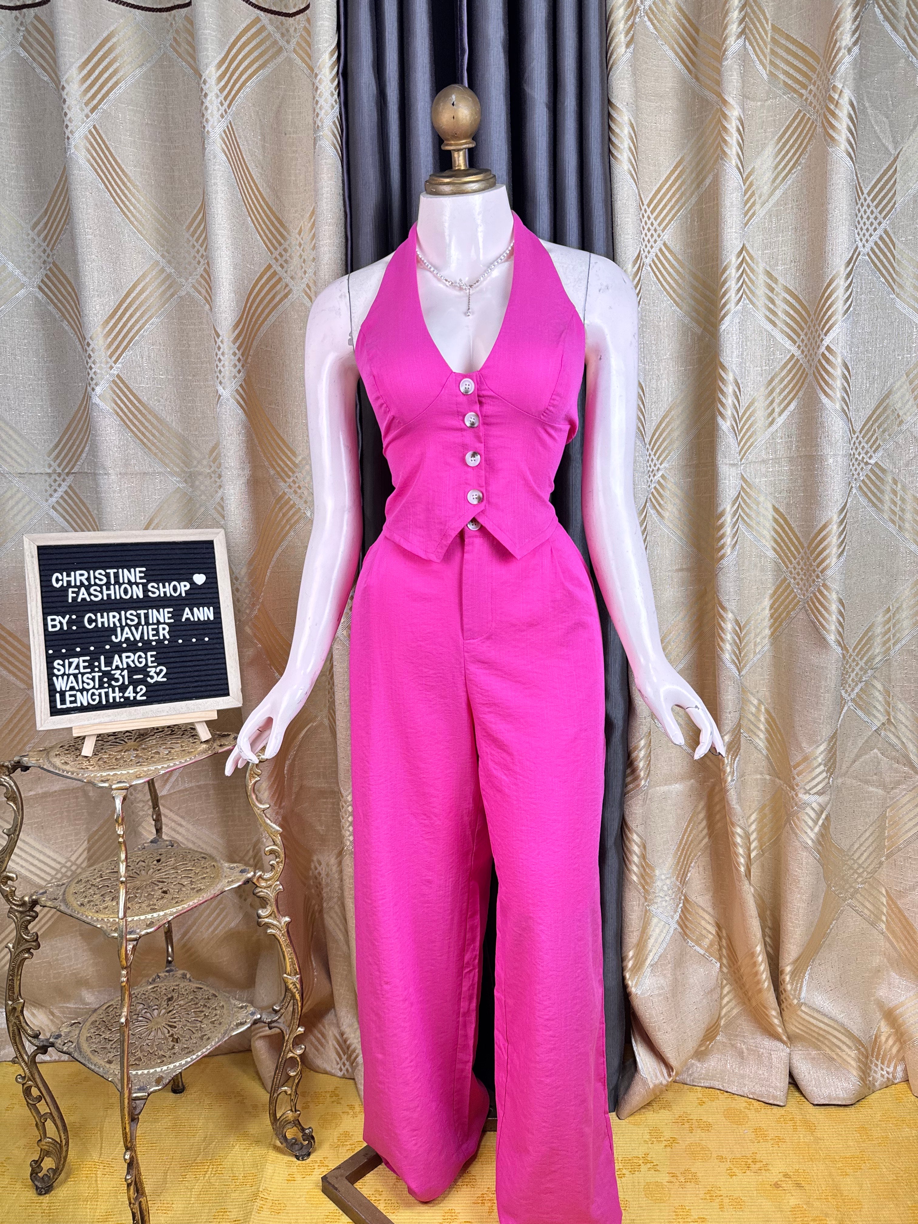 Fancy Barbie Pink Vest and Trouser Pants